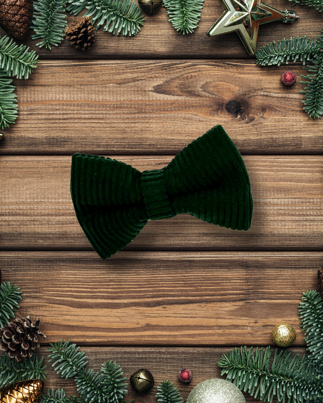Dark Green Corduroy Bow Tie