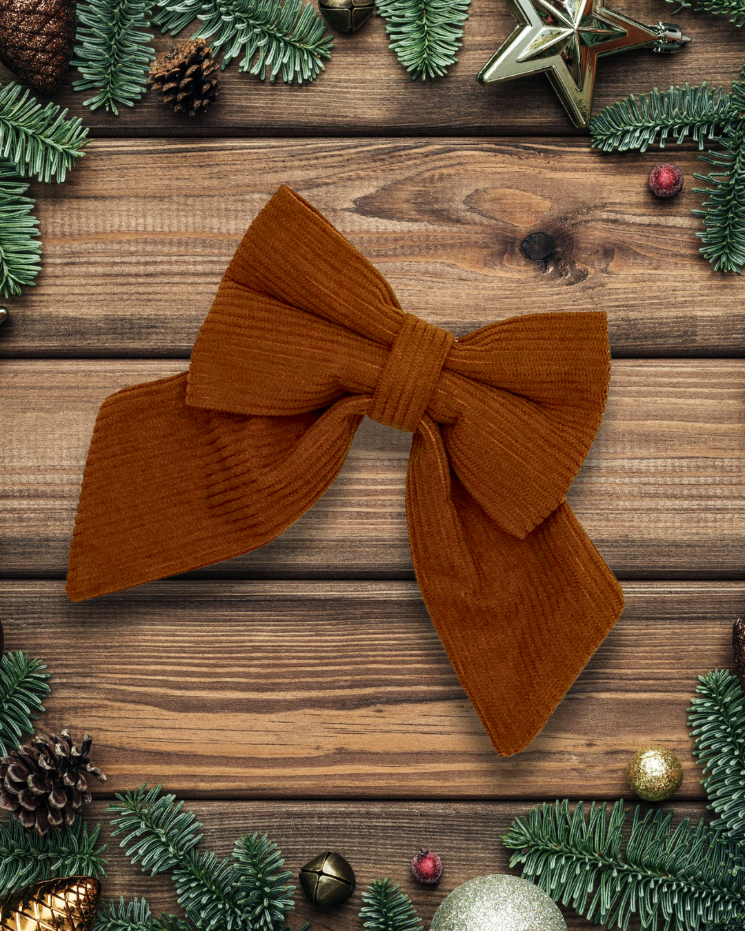 Brown Corduroy Sailor Bow