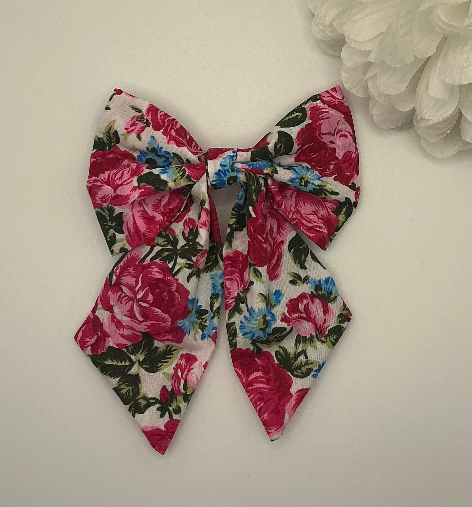 Fur-tastic Florals Pink Sailor Bow