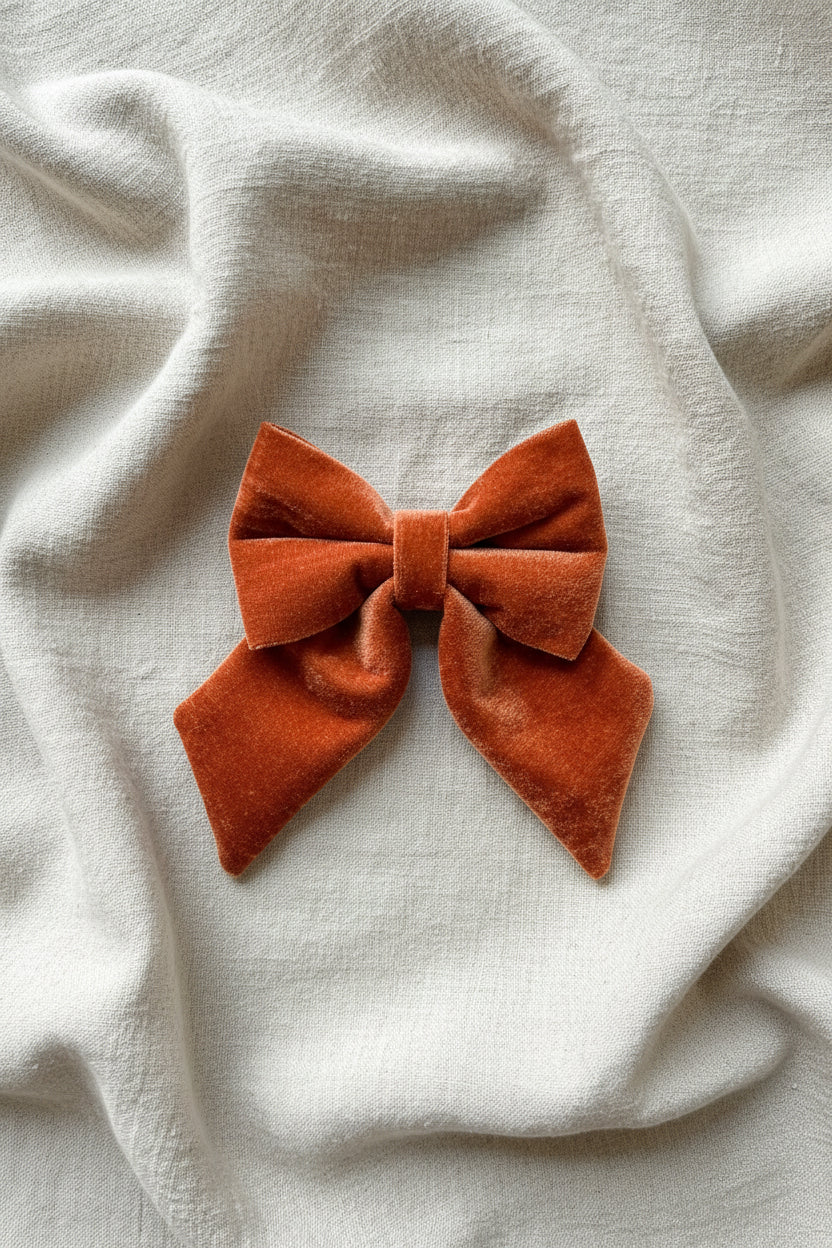 Season Season - Luxe Rust Velvet Sailor Bow