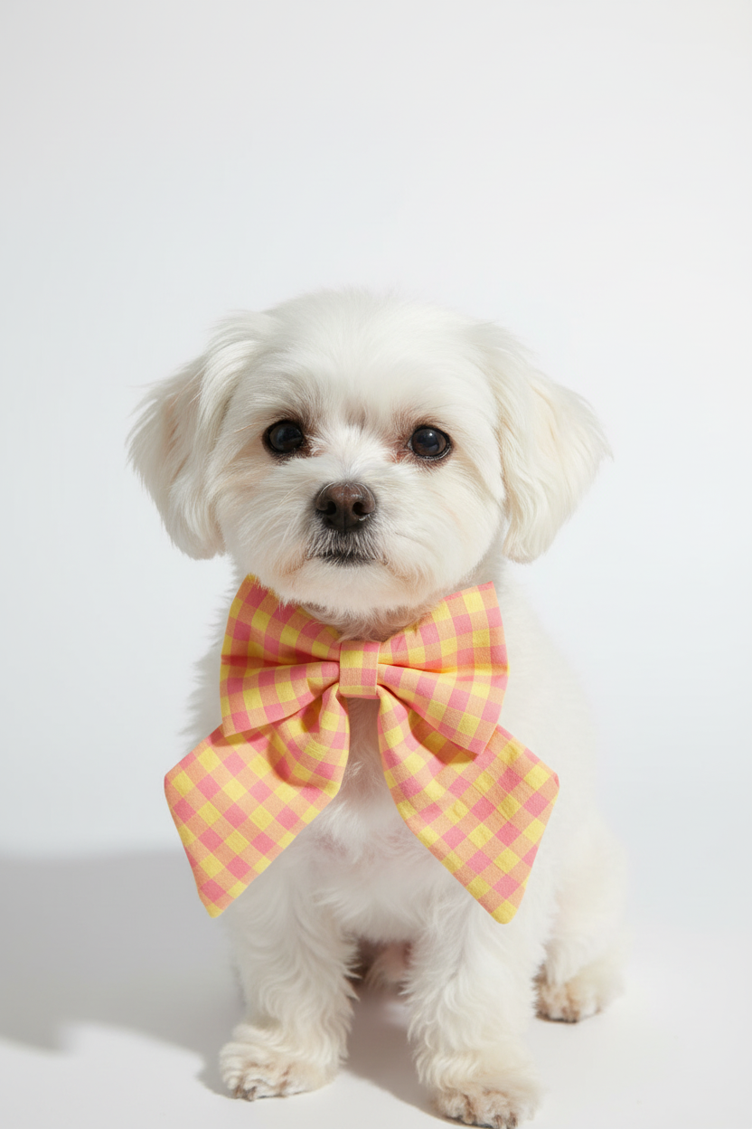 Heritage Hound Sailor Bow - Peach Gingham