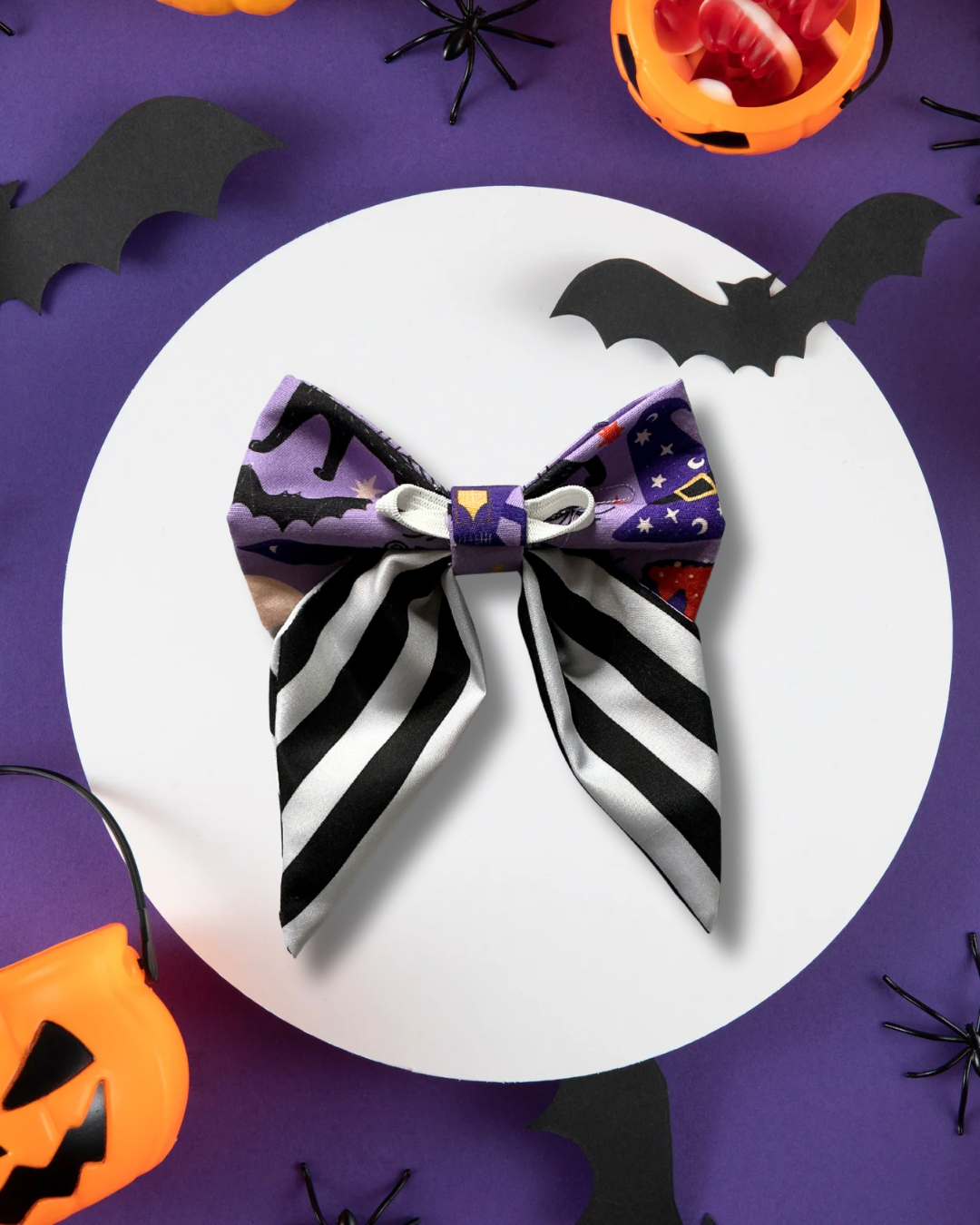 Purple Halloween Fang Tail Sailor Bow