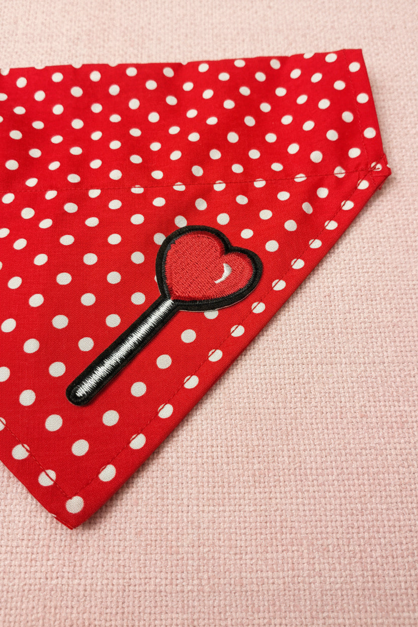 Red Polka Dot dog Valentines Bandana