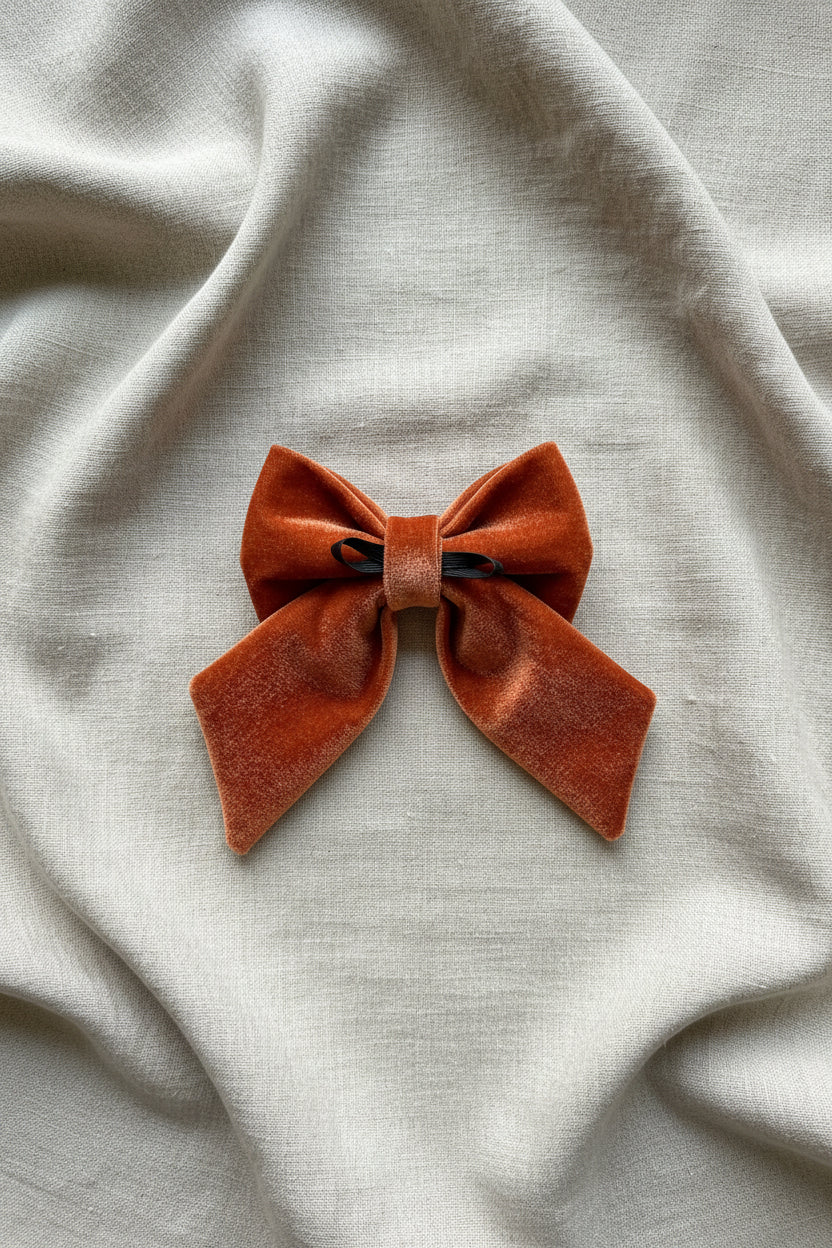 Season Season - Luxe Rust Velvet Sailor Bow