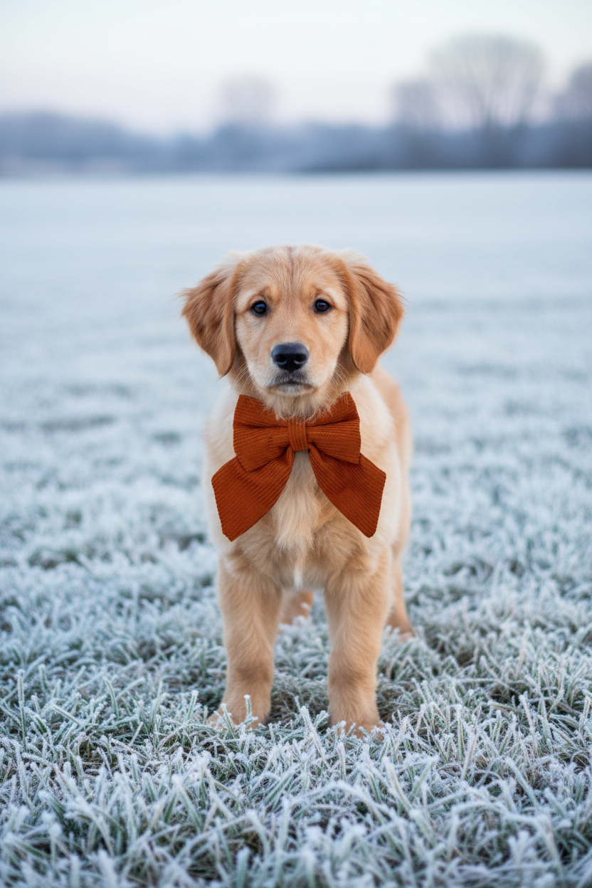 Terracotta Corduroy Sailor Bow