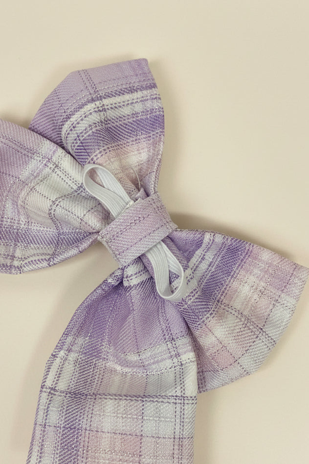 Heritage Hound - Lilac Shimmer Check Sailor Bow