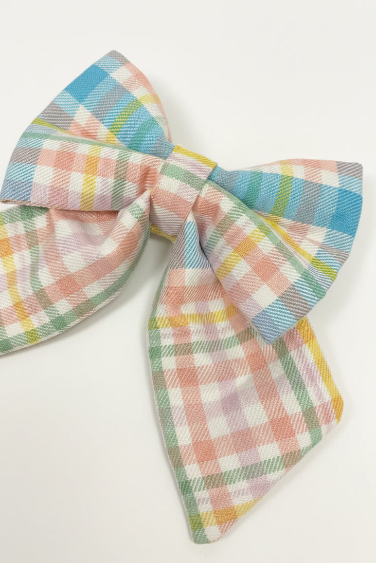 Heritage Hound - Pastel Plaid Sailor Bow