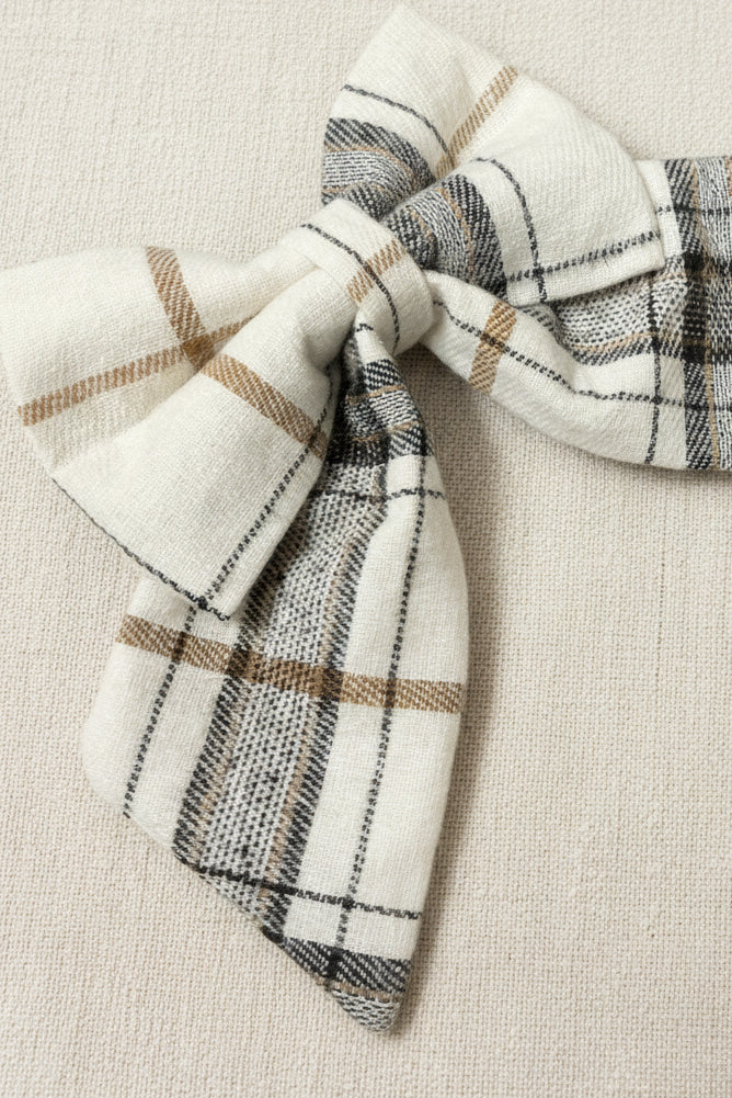 Heritage Hounds - Neutrals Plaid Sailor Bow