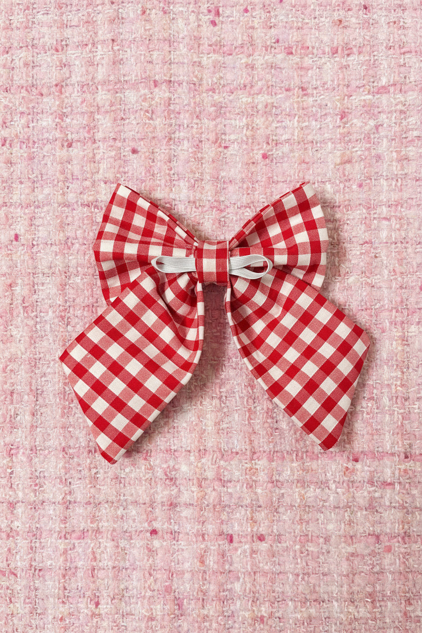 Cuter Than Cupid Gingham Sailor Bow