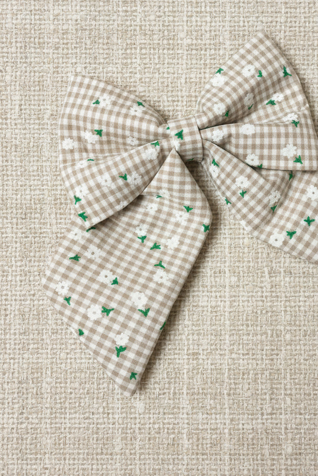 Heritage Hound - Floral Gingham Sailor Bow Sailor Bow