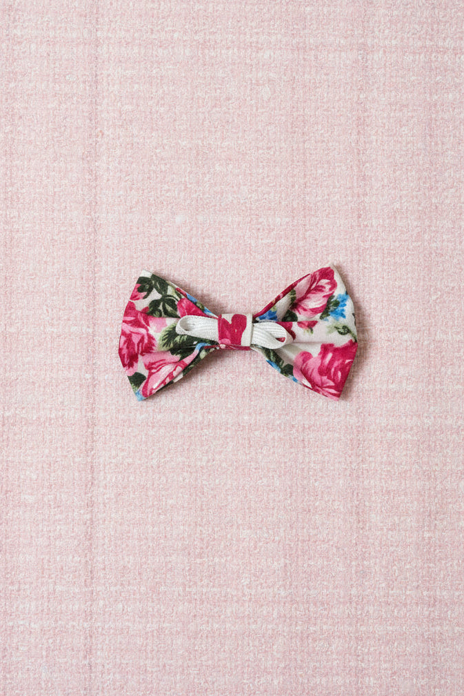 Fur-tastic Florals Pink Bow Tie