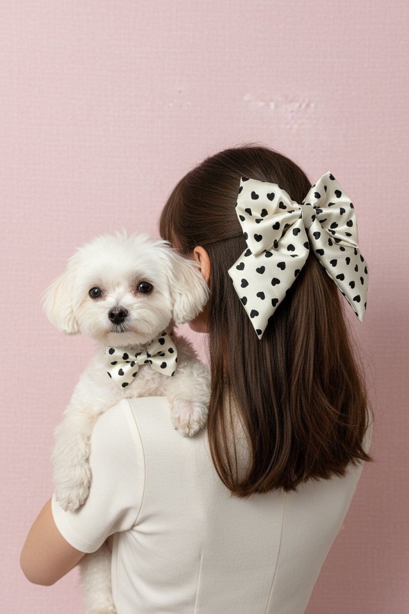 Black & White Matching Hair Bow