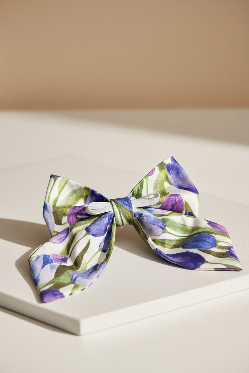 Violet Tulip Bloom Sailor Bow