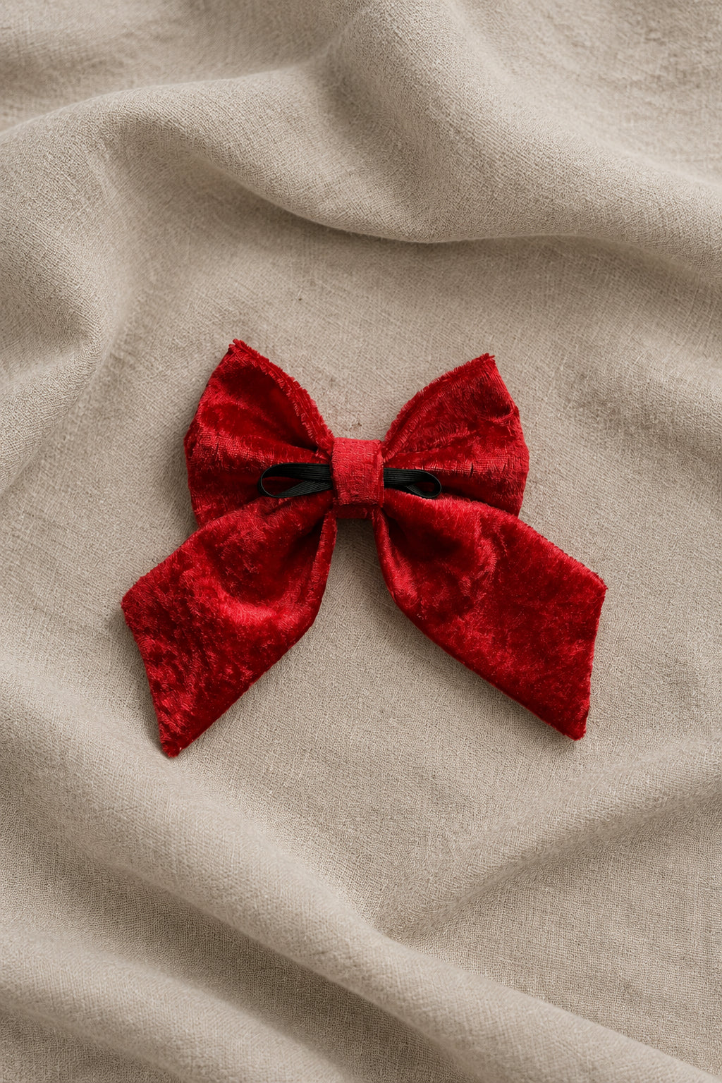 Season Season - Ruby Red Crushed Velvet Sailor Bow (Bestseller)