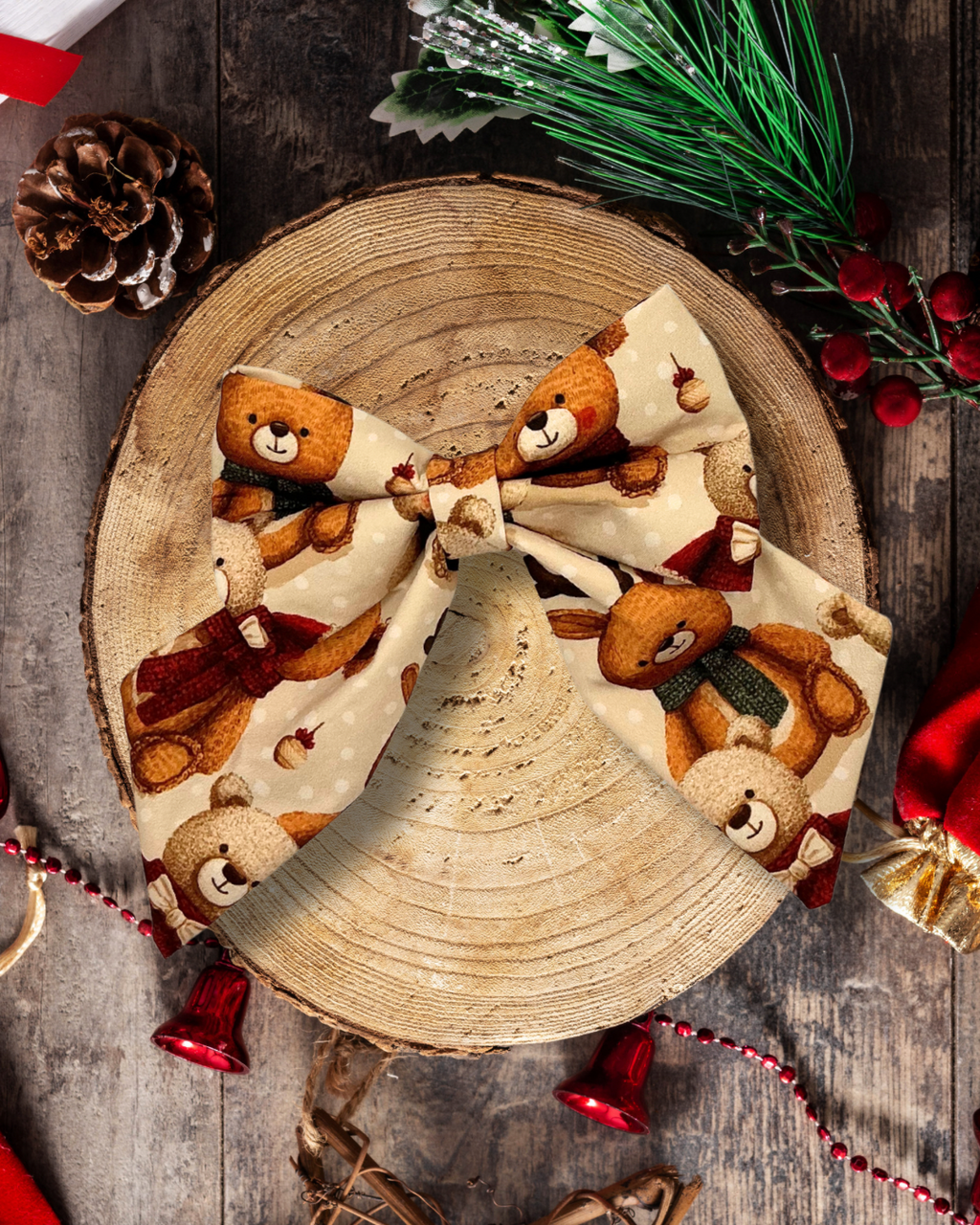 Bear-y Christmas Sailor Bow