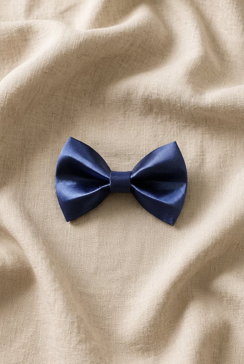 Social Season - Navy Satin Bow Tie