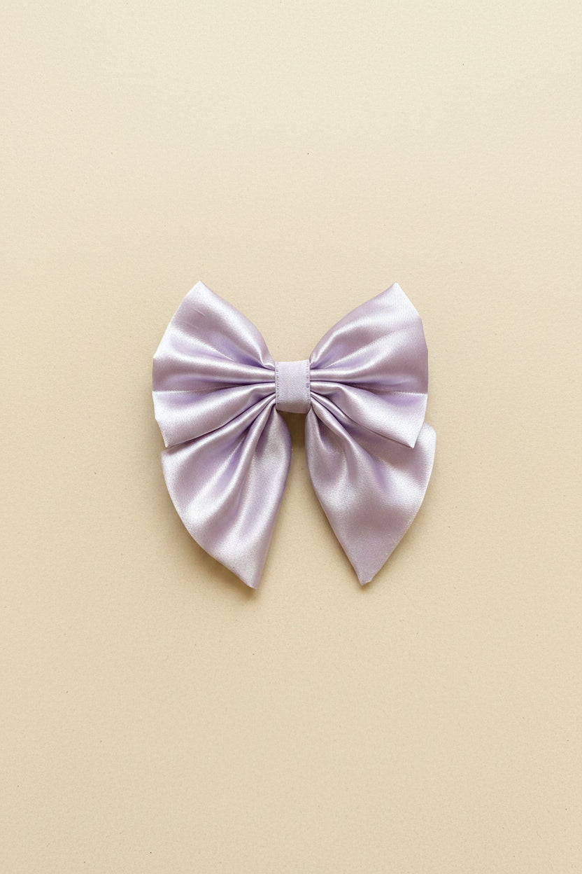 Little Satin Rambler Bow - Lilac