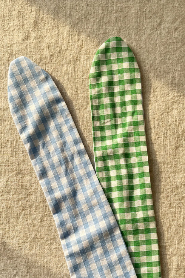 Our Bestselling Picnic Pals - Reversible Gingham Dog Neckerchief - Green & Blue