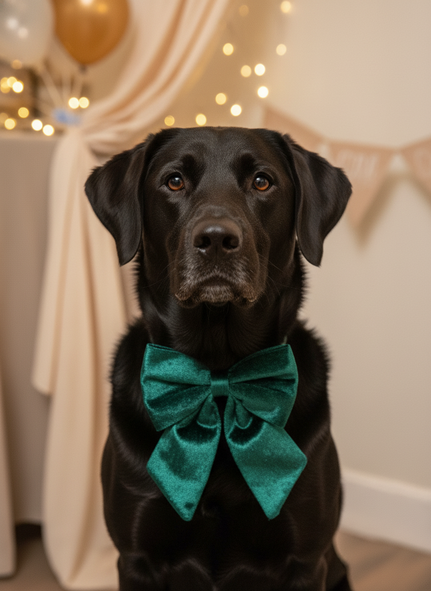 Crushed Velvet Sailor Bow – Emerald Green