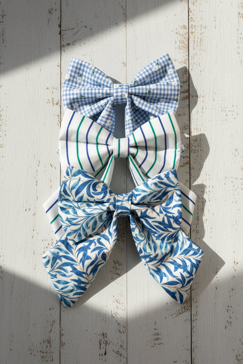 Harbour Strip Dog Sailor Bow