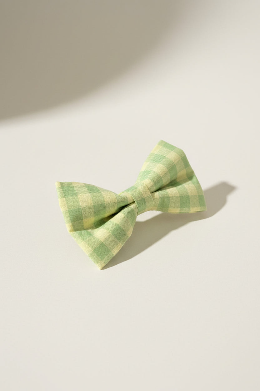 Picnic Pals - Sage Gingham Bow Tie