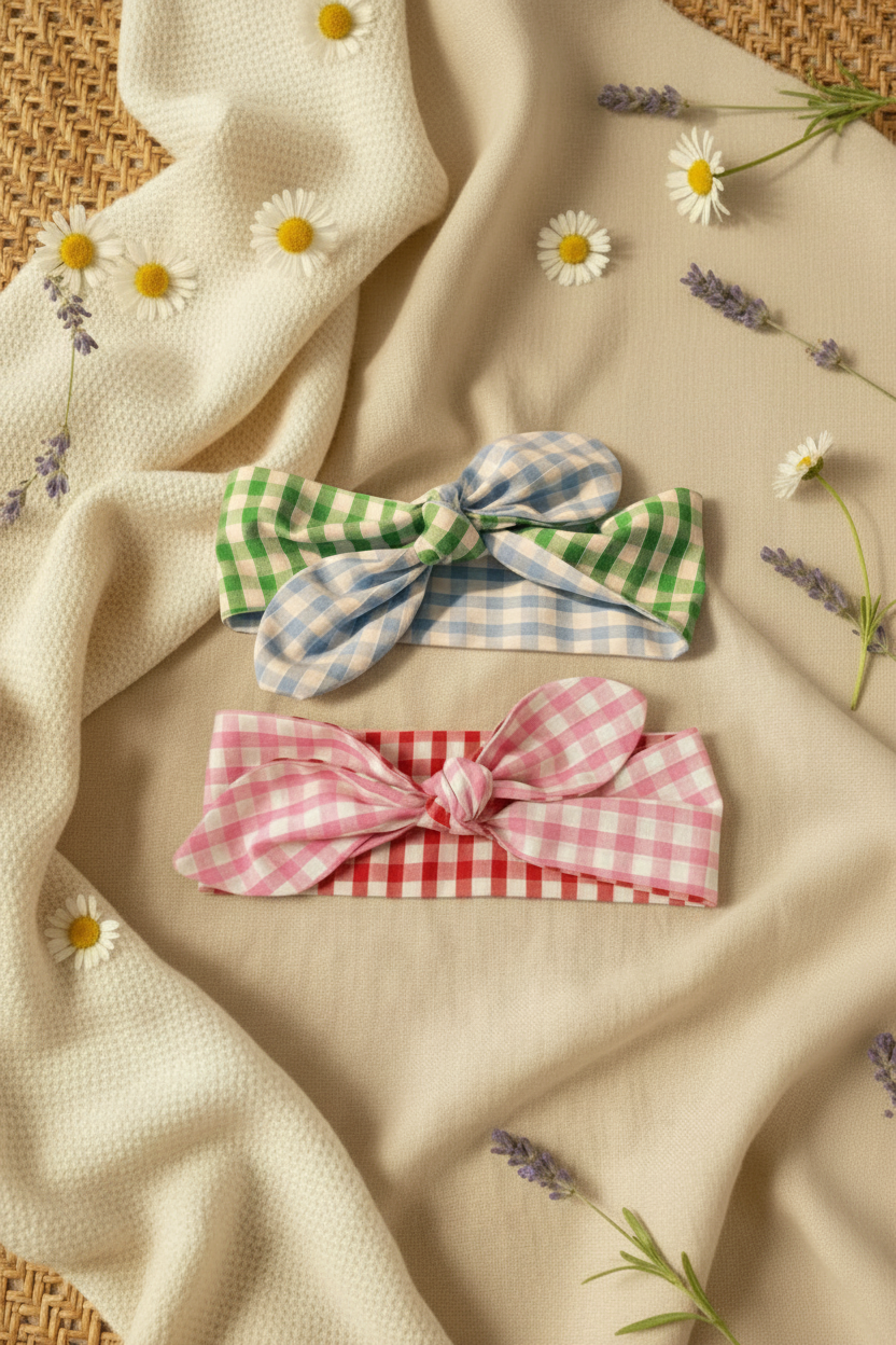 Our Bestselling Picnic Pals - Reversible Gingham Dog Neckerchief - Green & Blue