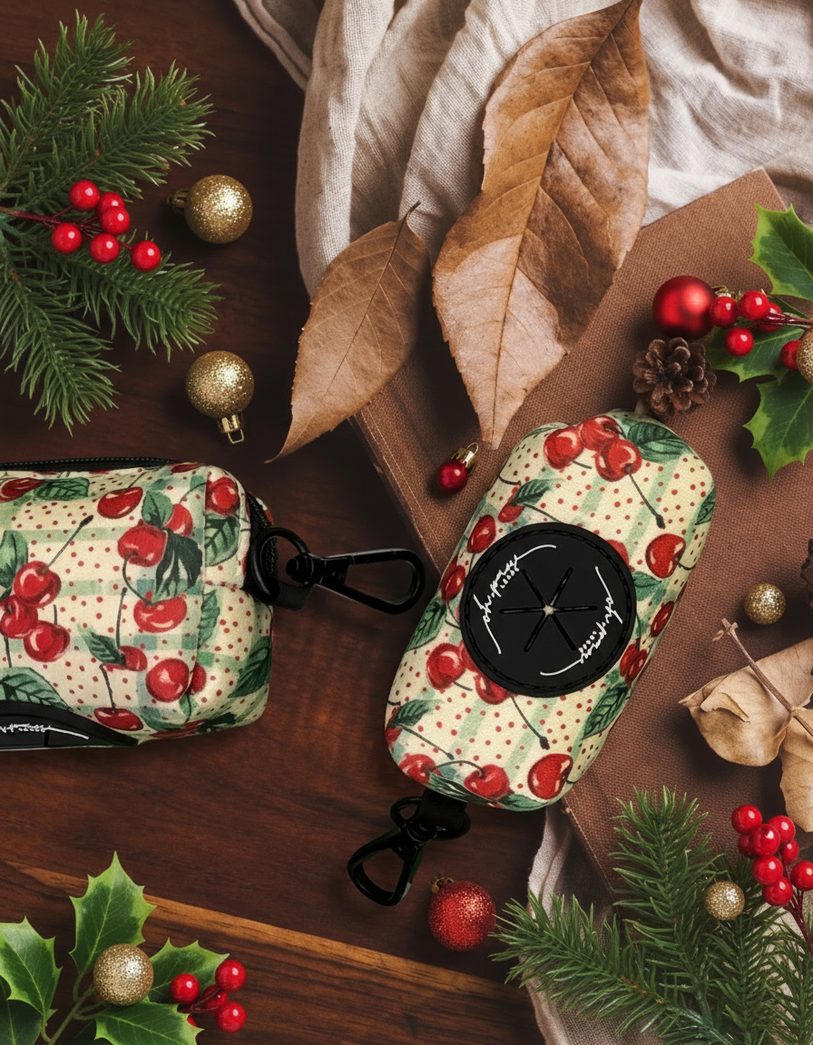 Cherry Christmas Poop Bag Holder