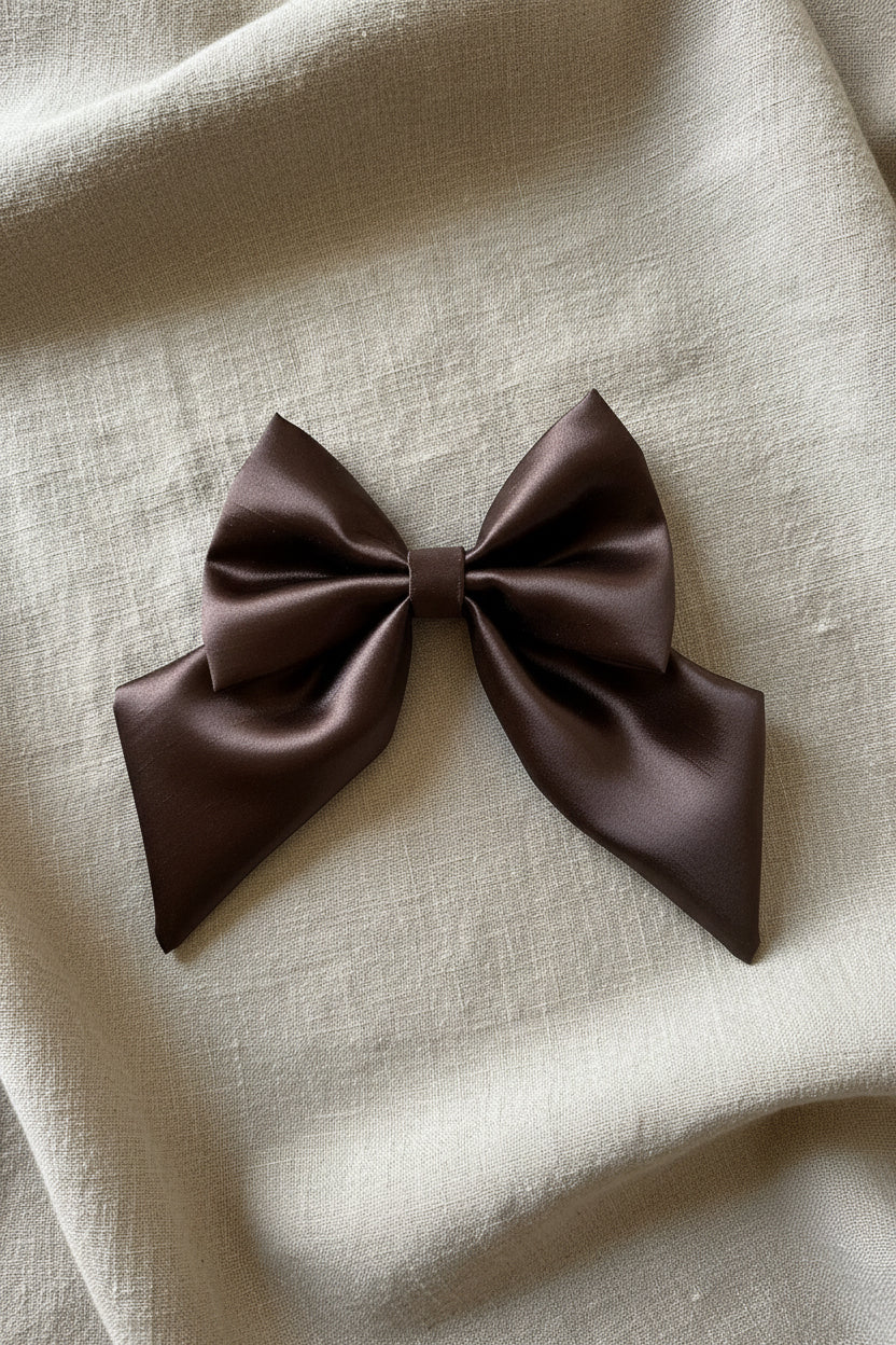 Social Season - Chocolate Luxe Satin Sailor Bow