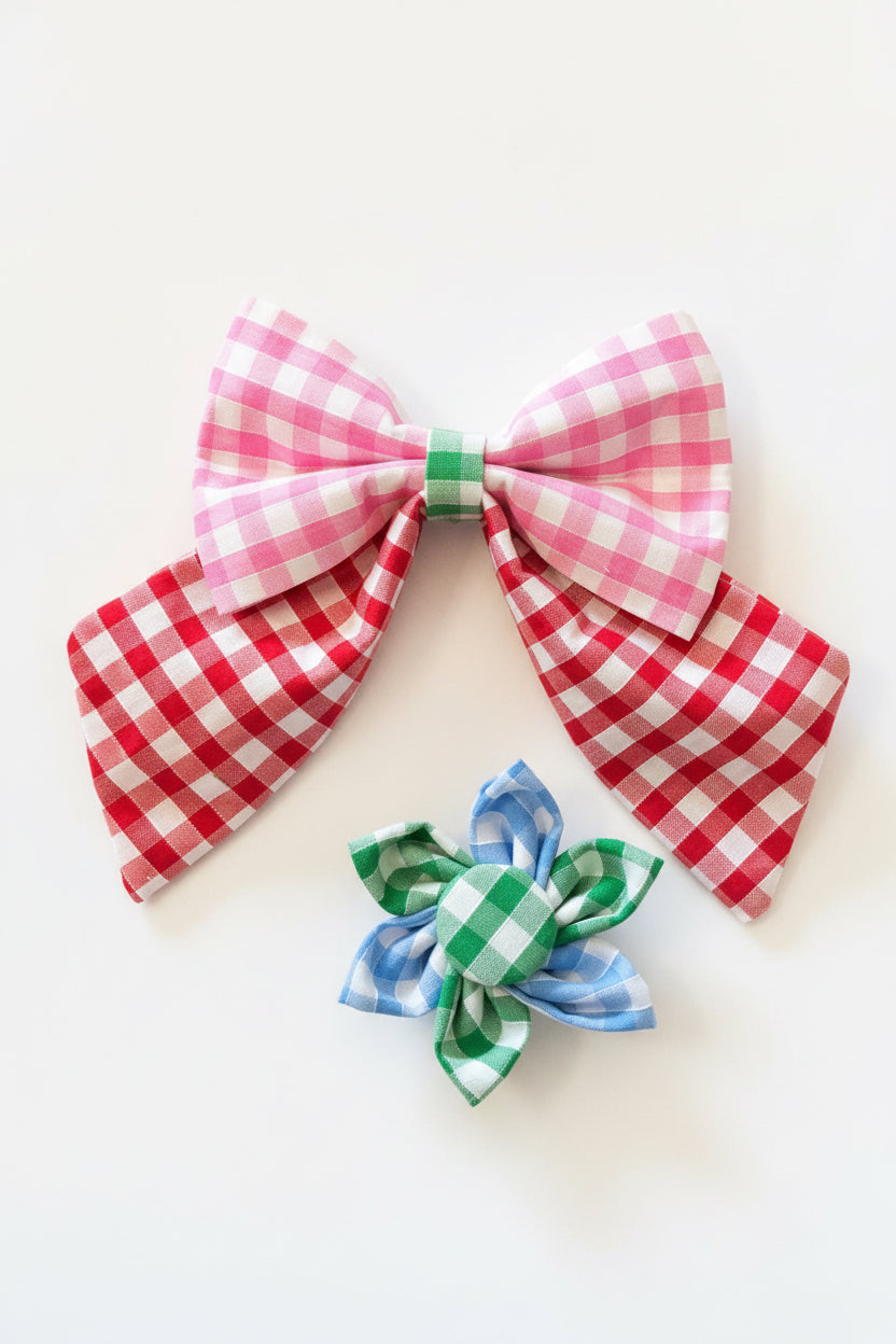 Picnic Pals - Traditional Gingham Sailor Bows - Multicoloured