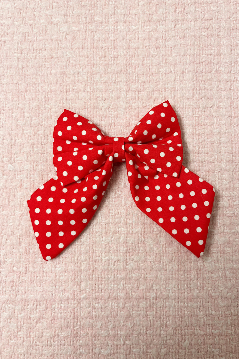 Red Polka Dot Matching Hair Bow