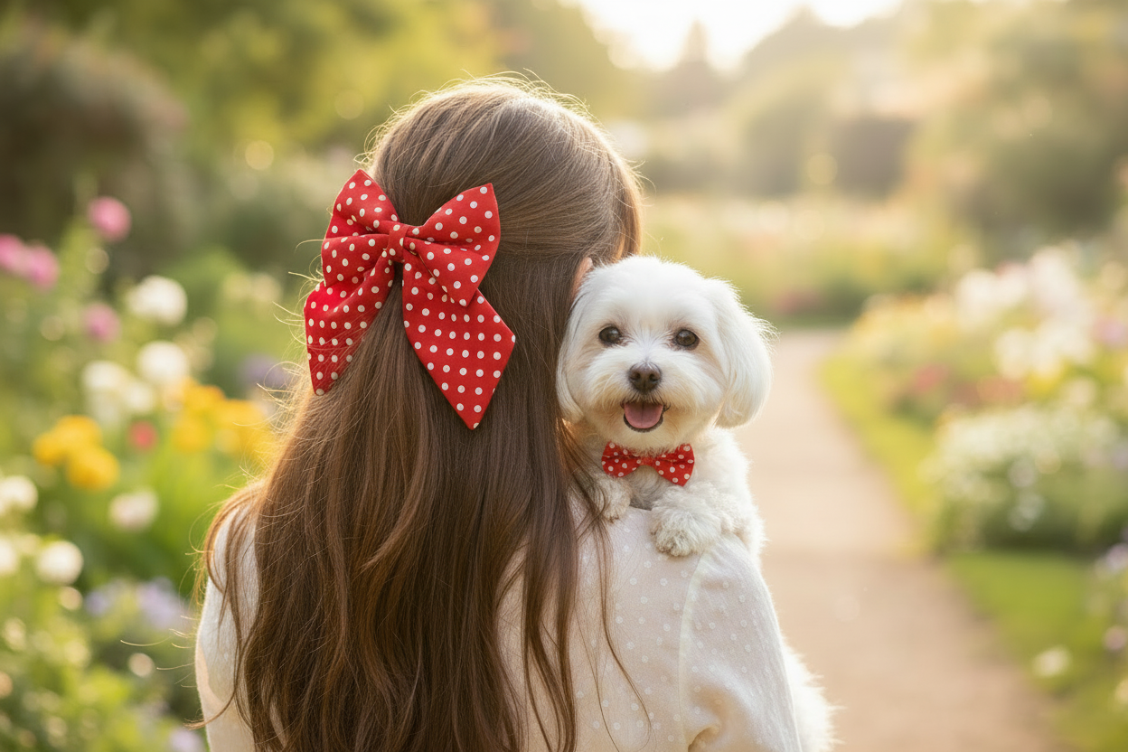 Red Polka Dot Valentines Bow Tie