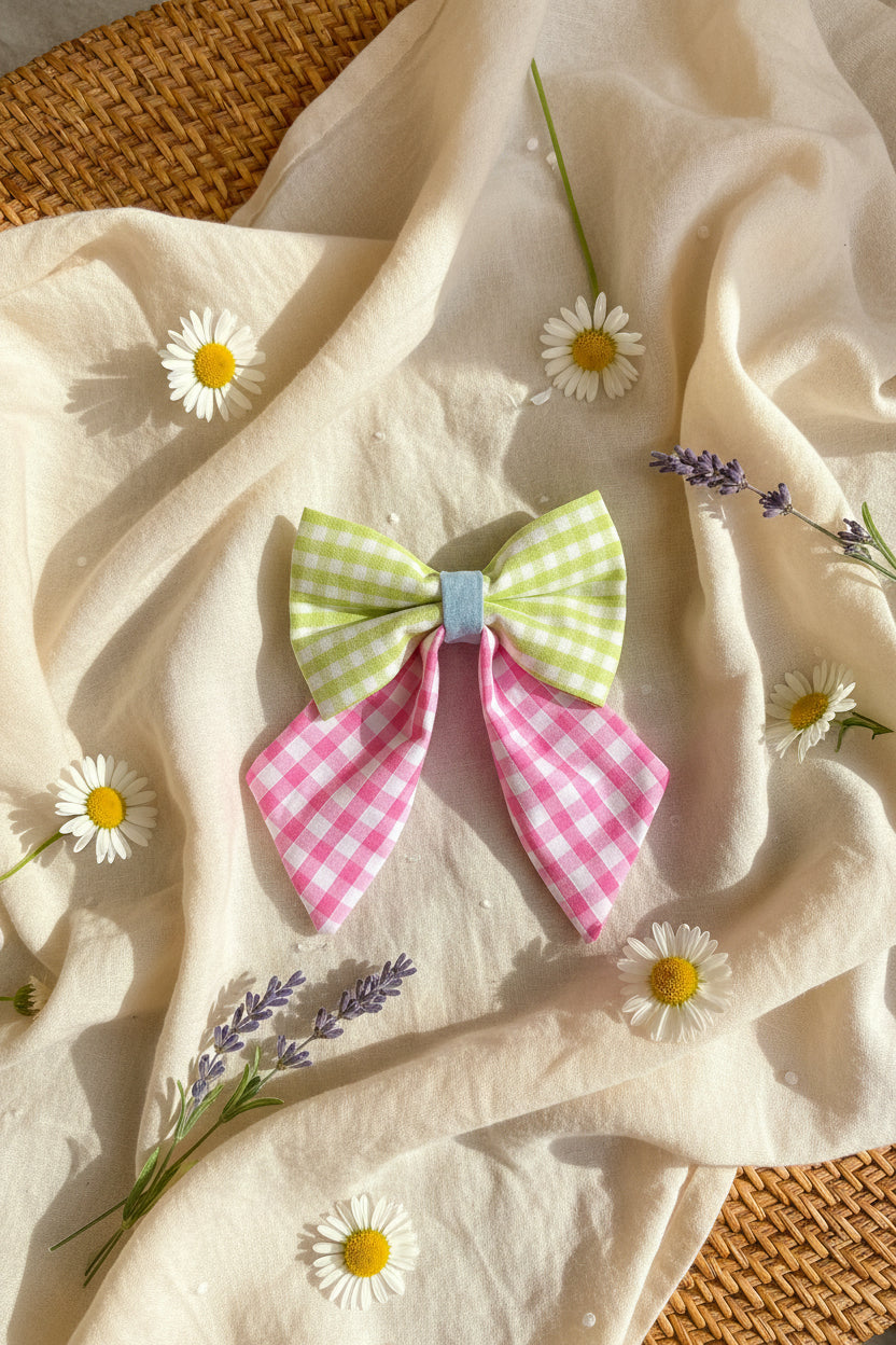 Picnic Pals - Lime Twist Sailor Bow