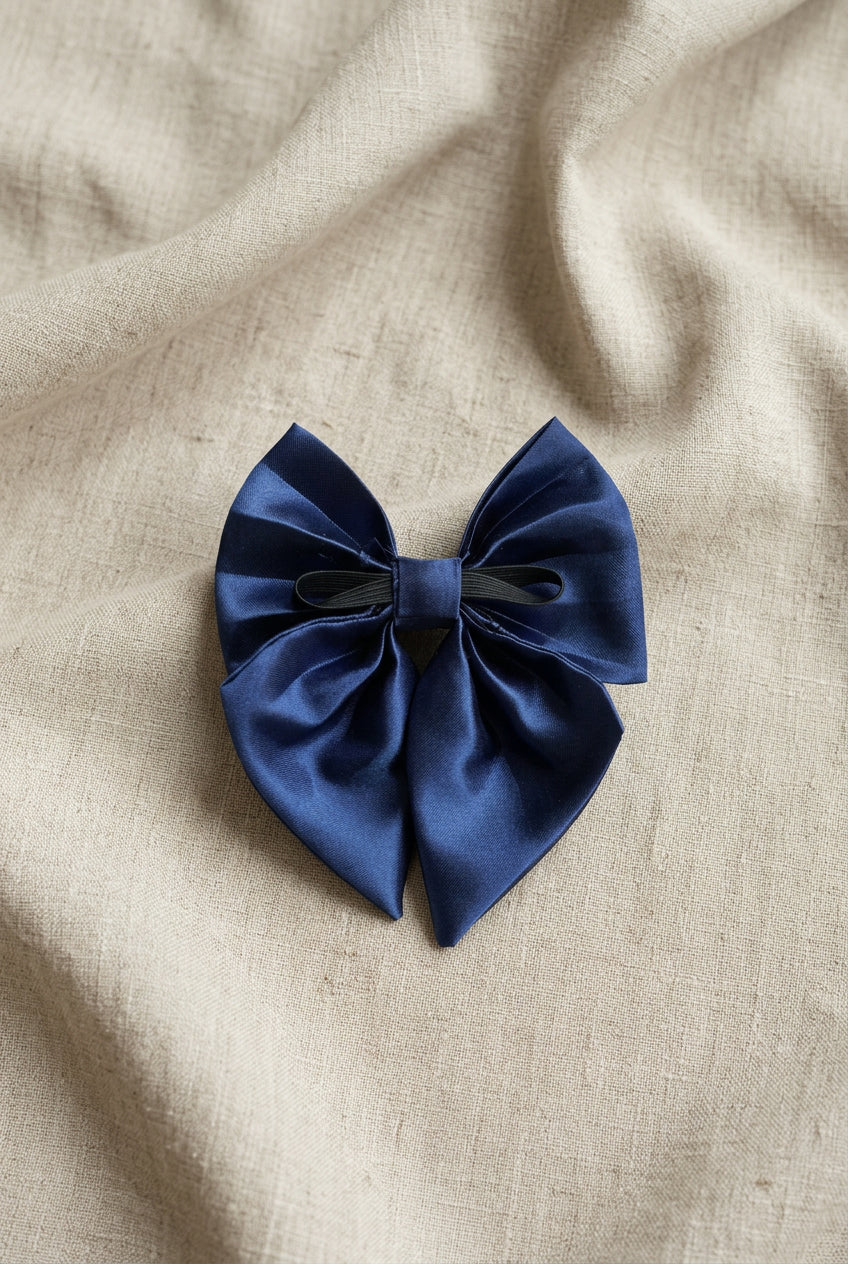 Social Season - Navy Satin Rambler Bow