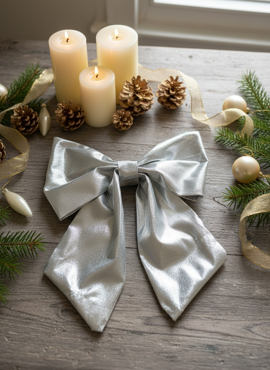 Organza Sailor Bow - Silver