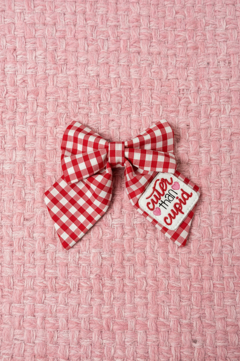 Cuter Than Cupid Gingham Sailor Bow