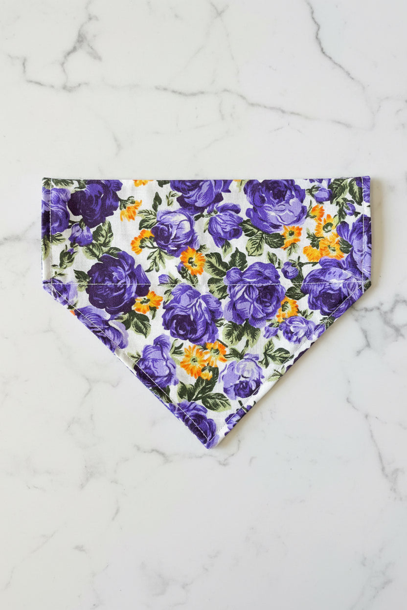 Vintage Rose Bandana - Purple