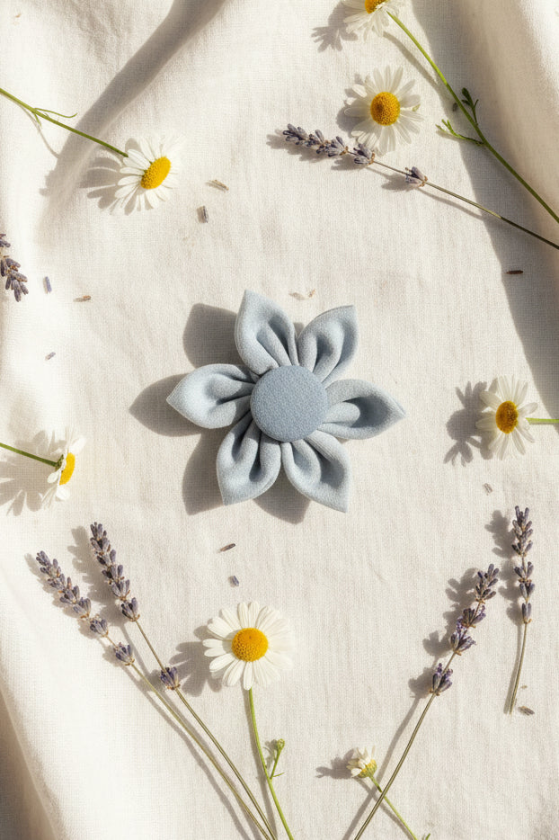 Light Denim Collar Flowers