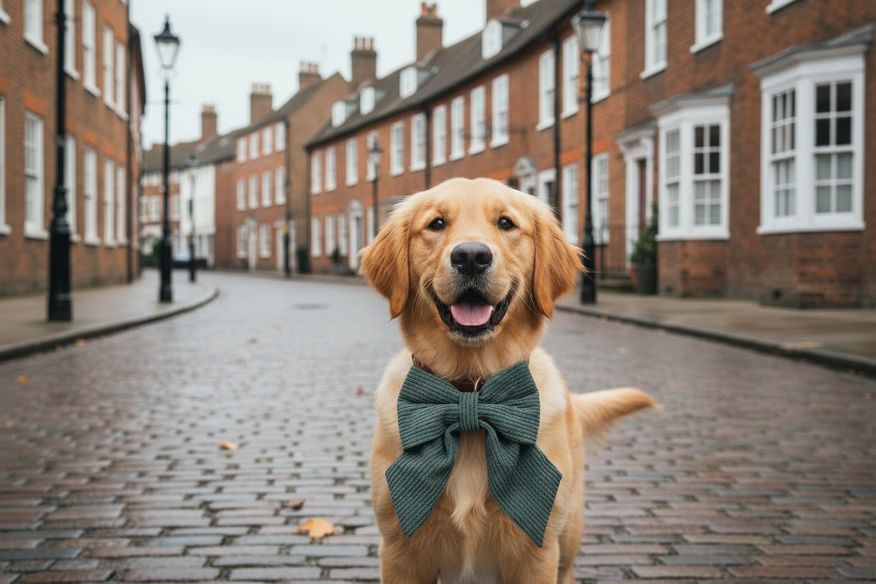 Grey Corduroy Sailor Bow