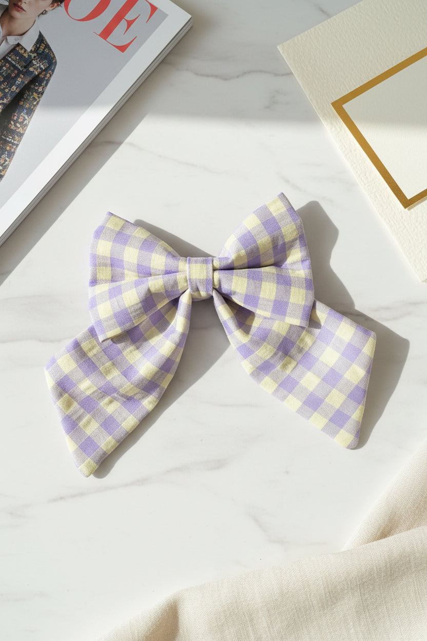 Picnic Pals - Lavender & Lemon Sailor Bow
