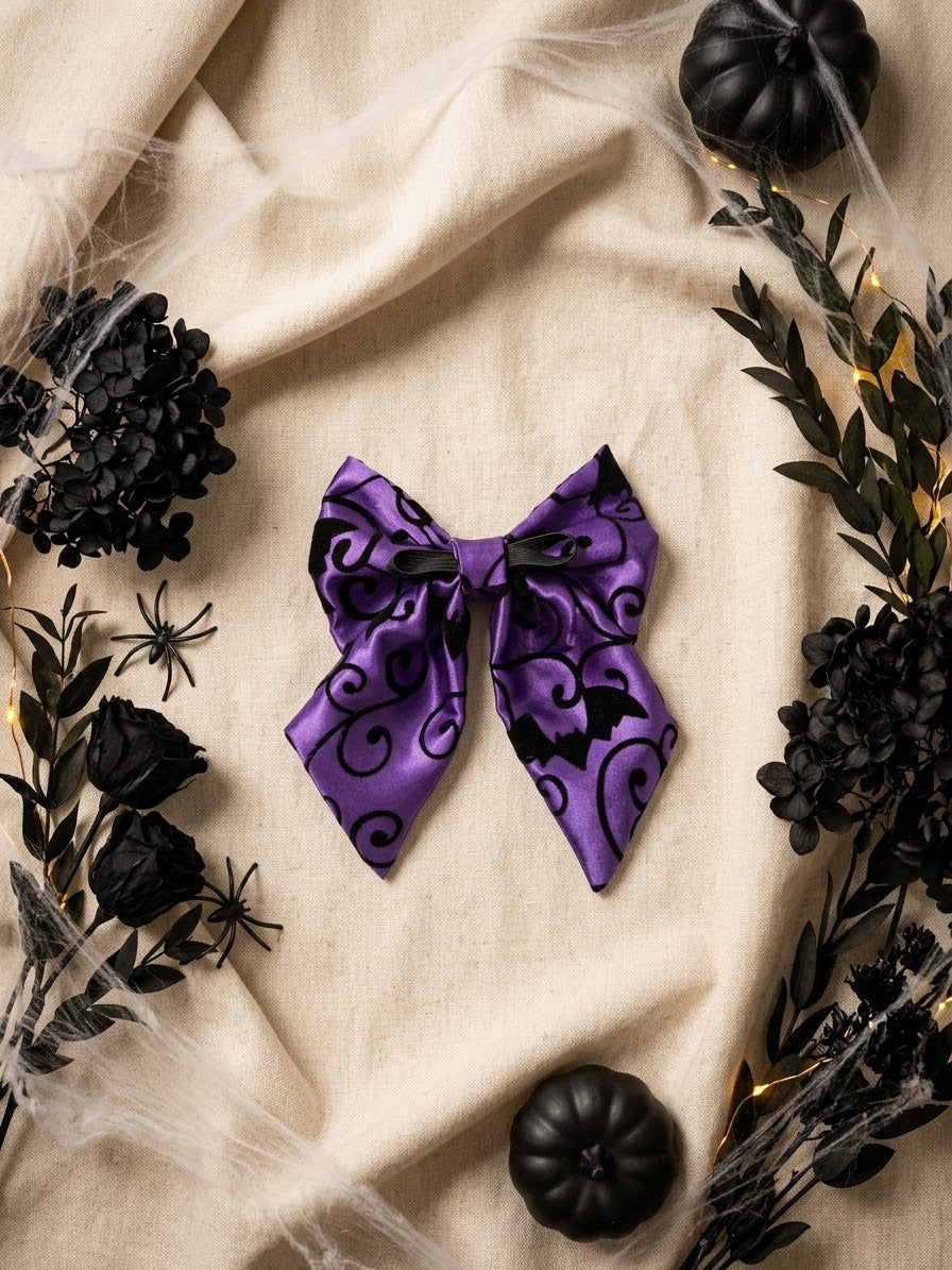 Midnight + Mischief - All Hallows Stripe Sailor Bow