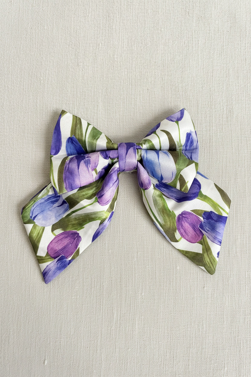 RESTOCK COMING SOON - Violet Tulip Bloom Sailor Bow