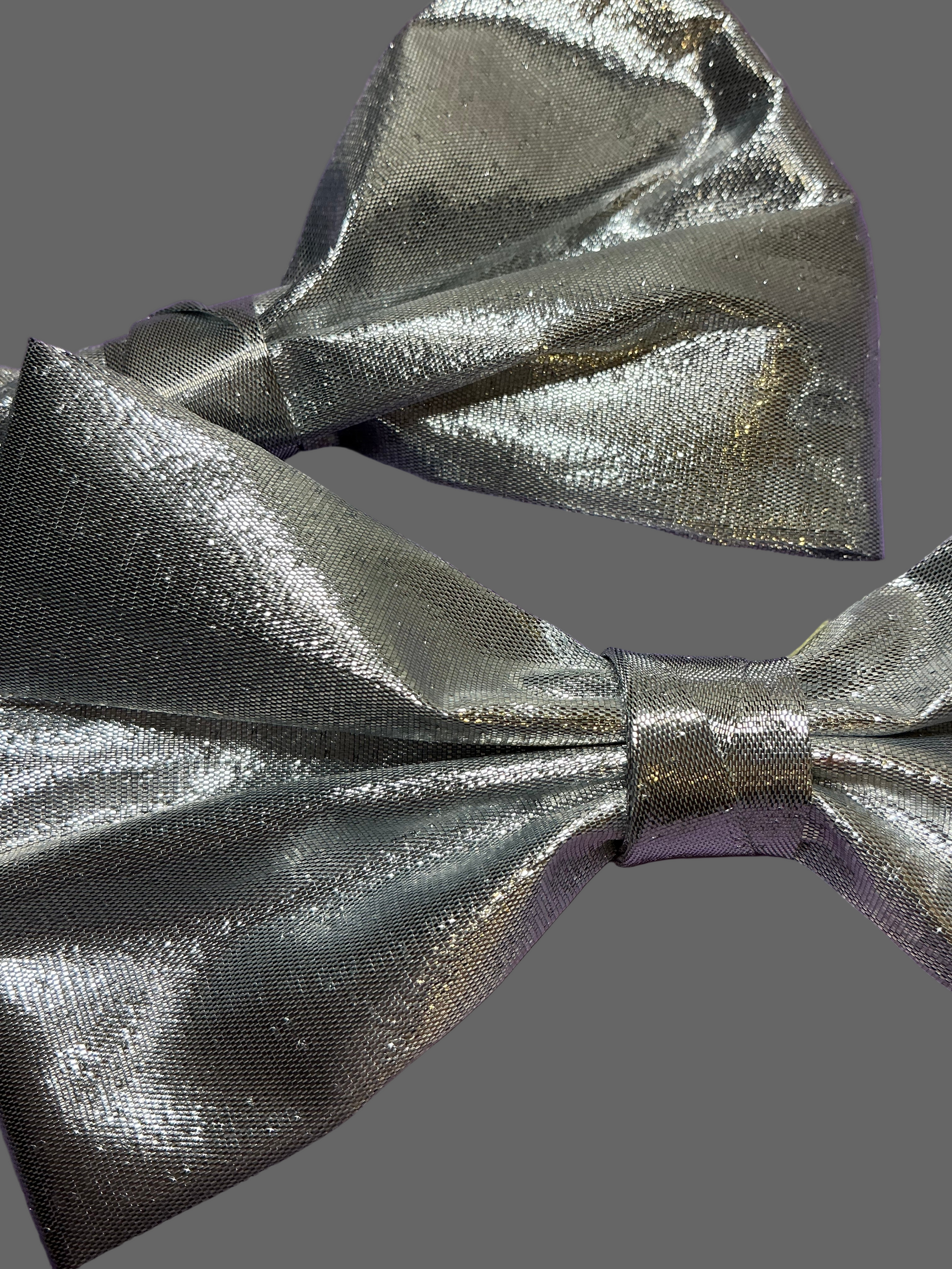 Organza Bow Tie - Silver