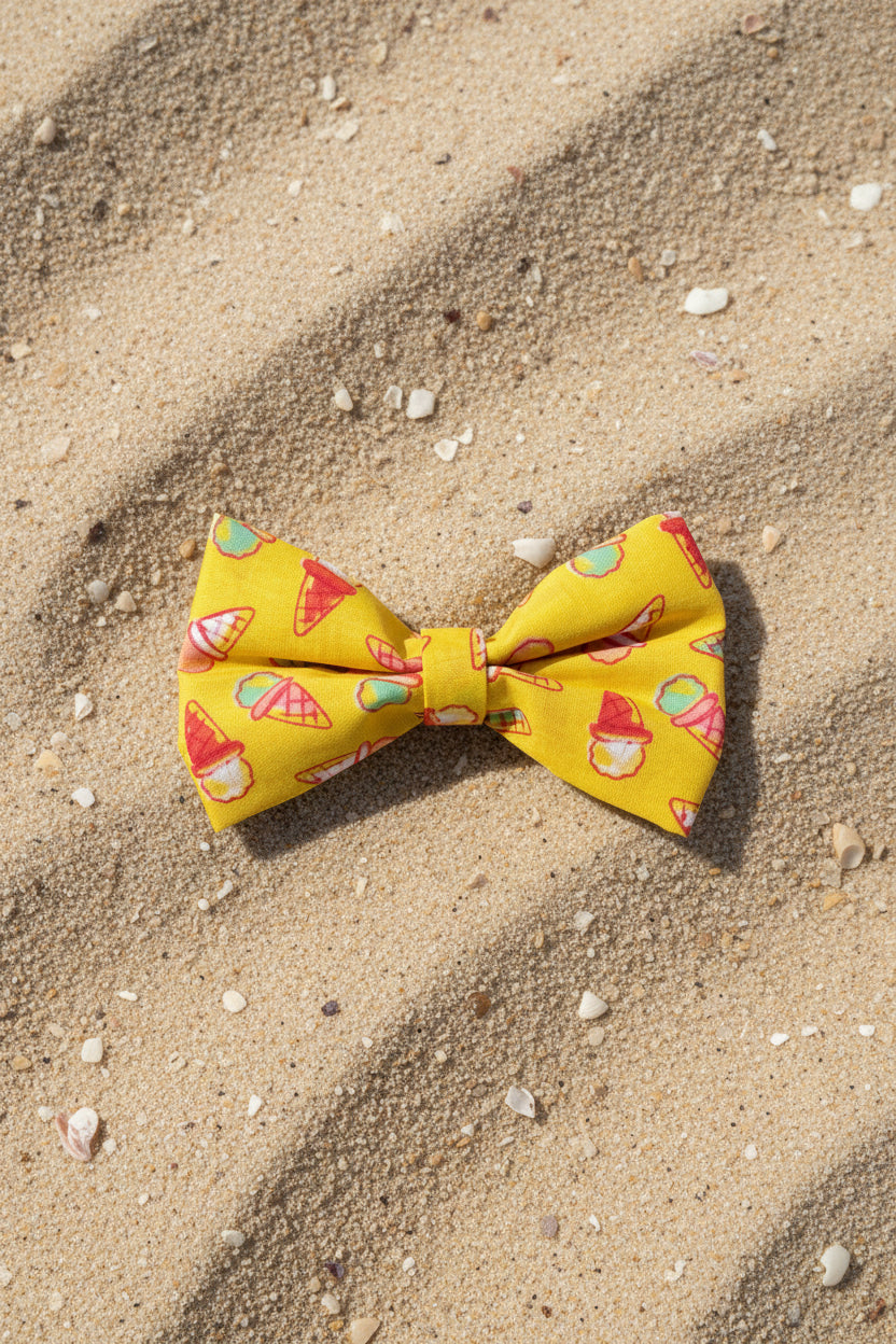 Ice Cream Print Dog Bow Tie