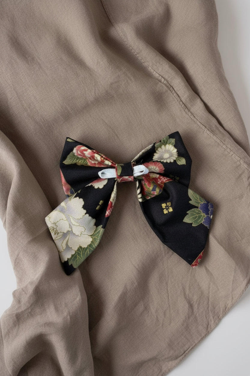 Japanese Floral Dog Sailor Bow