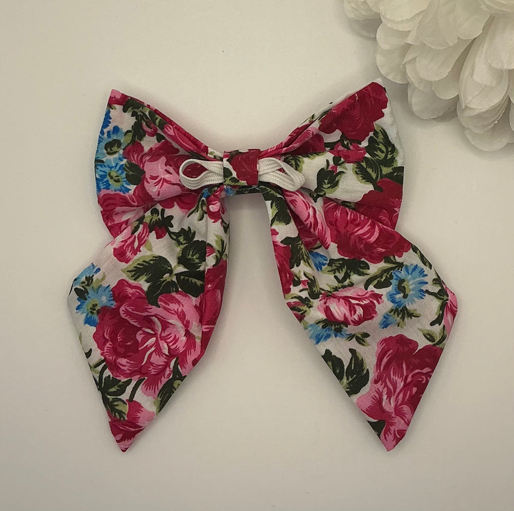 Fur-tastic Florals Pink Sailor Bow