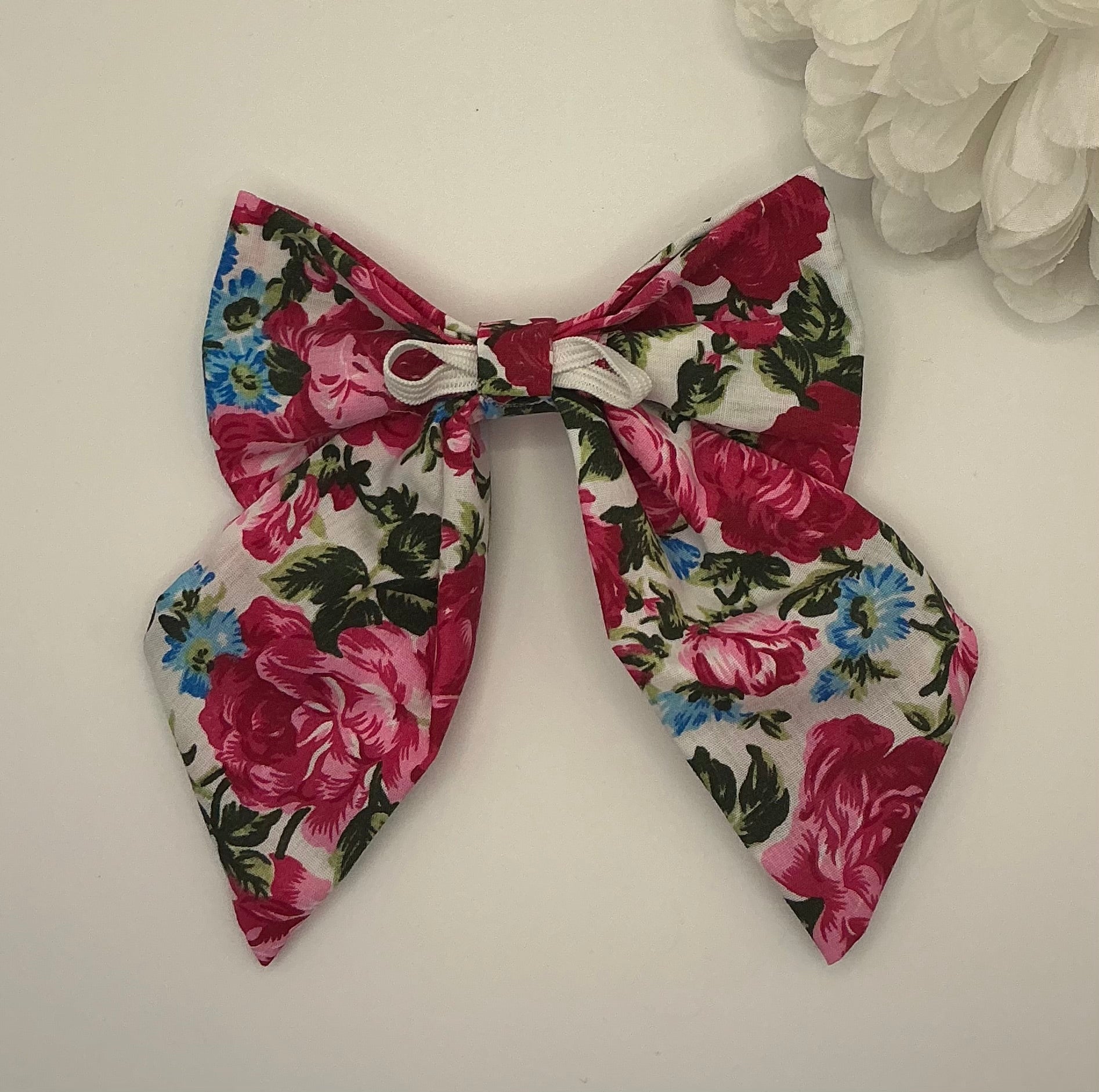 Fur-tastic Florals Pink Sailor Bow