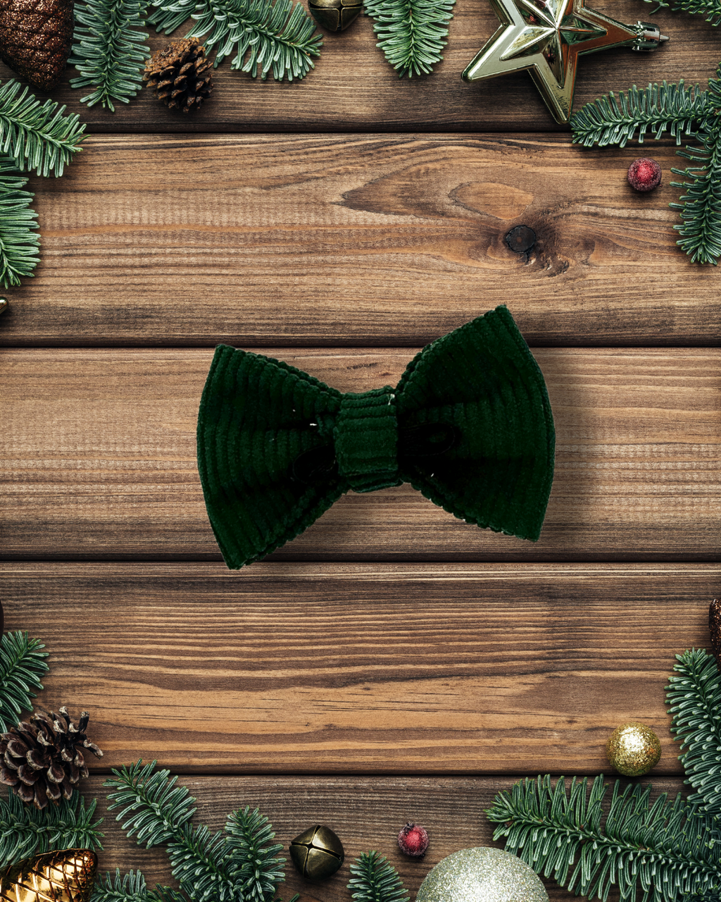 Dark Green Corduroy Bow Tie