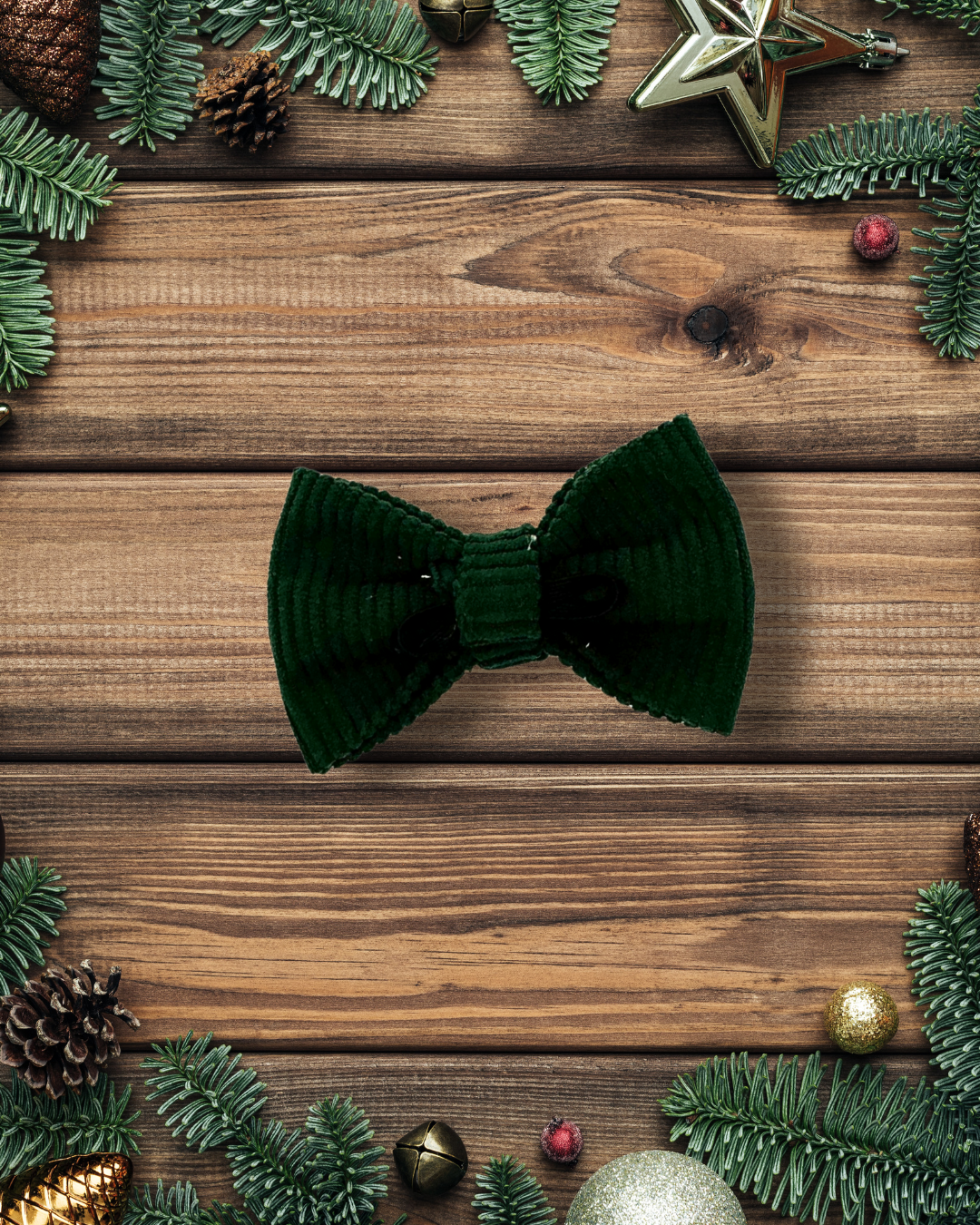 Dark Green Corduroy Bow Tie