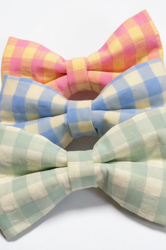 Picnic Pals - Peach Gingham Bow Tie