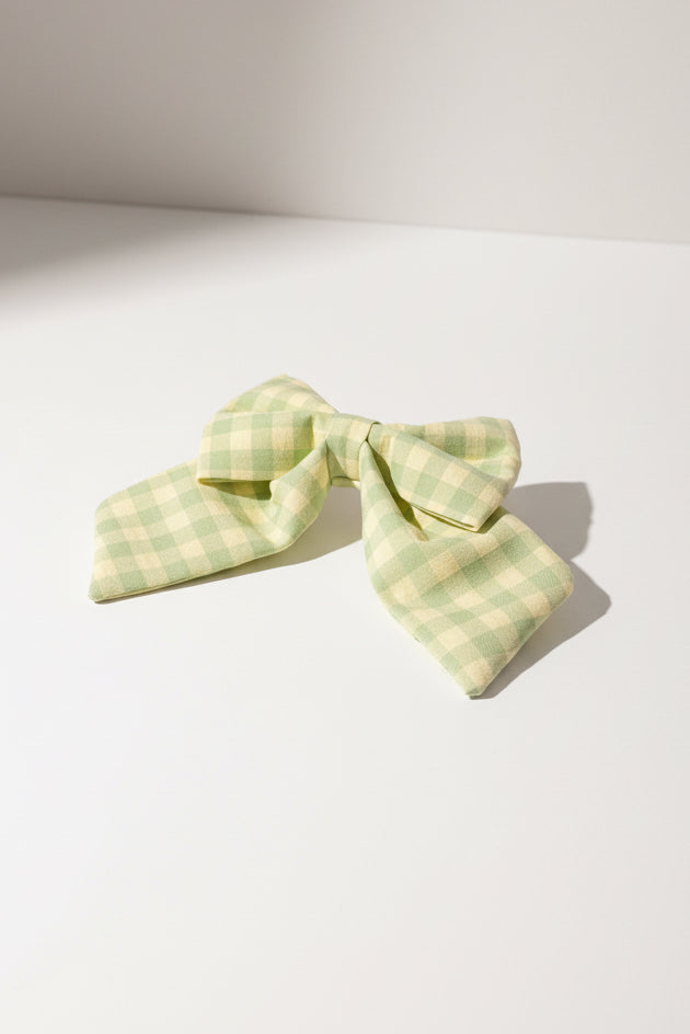 Picnic Pals - Sage Gingham Sailor Bow